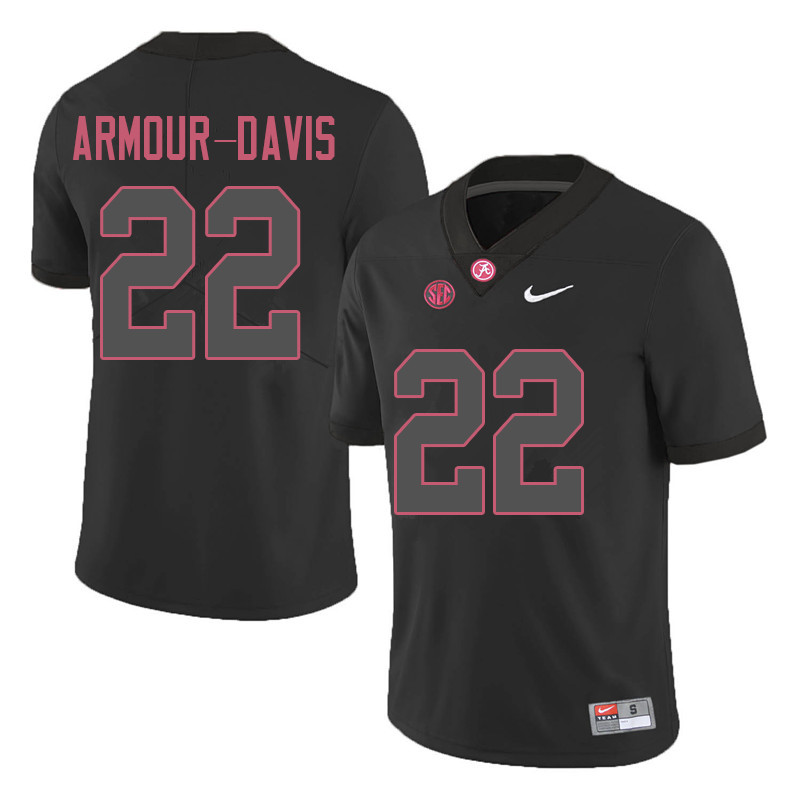 Alabama Crimson Tide Men's Jalyn Armour-Davis #22 Black NCAA Nike Authentic Stitched 2018 College Football Jersey QV16A86KA